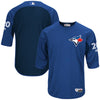 Josh Donaldson Toronto Blue Jays Majestic Authentic Collection On-Field 3/4-Sleeve Player Batting Practice Jersey - Royal/Navy