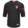 Paul Goldschmidt Arizona Diamondbacks Majestic Authentic Collection On-Field 3/4-Sleeve Player Batting Practice Jersey - Black