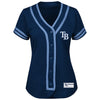 Tampa Bay Rays Majestic Women's Fashion Absolute Victory Cool Base Team Jersey - Navy/Light Blue
