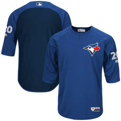 Josh Donaldson Toronto Blue Jays Majestic Authentic Collection On-Field 3/4-Sleeve Player Batting Practice Jersey - Royal/Navy