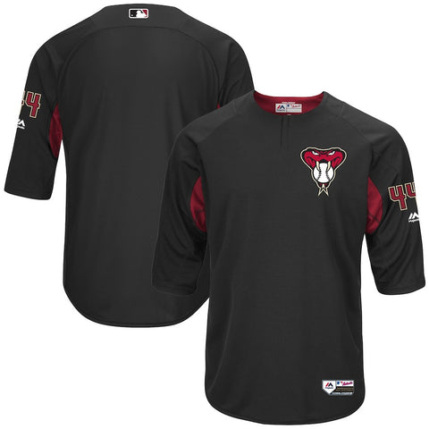 Paul Goldschmidt Arizona Diamondbacks Majestic Authentic Collection On-Field 3/4-Sleeve Player Batting Practice Jersey - Black