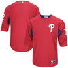 Maikel Franco Philadelphia Phillies Majestic Authentic Collection On-Field 3/4-Sleeve Player Batting Practice Jersey - Red/Royal