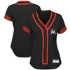 Miami Marlins Majestic Women's Fashion Absolute Victory Cool Base Team Jersey - Black/Orange