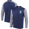 Seattle Mariners Majestic Authentic Collection On-Field Tech Fleece Pullover Sweatshirt - Navy