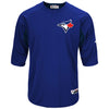 Toronto Blue Jays Majestic Authentic Collection On-Field 3/4-Sleeve Batting Practice Jersey - Royal/Navy