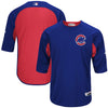 Chicago Cubs Majestic Authentic Collection On-Field 3/4-Sleeve Batting Practice Jersey - Royal/Red