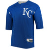 Kansas City Royals Majestic Authentic Collection On-Field 3/4-Sleeve Batting Practice Jersey - Royal/White