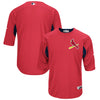 St. Louis Cardinals Majestic Authentic Collection On-Field 3/4-Sleeve Batting Practice Jersey - Red/Navy