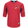 St. Louis Cardinals Majestic Authentic Collection On-Field 3/4-Sleeve Batting Practice Jersey - Red/Navy