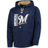 Milwaukee Brewers Majestic Authentic Collection Team Icon Streak Fleece Pullover Hoodie - Navy/Gold