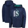 Seattle Mariners Majestic Authentic Collection Team Icon Streak Fleece Pullover Hoodie - Navy/Aqua