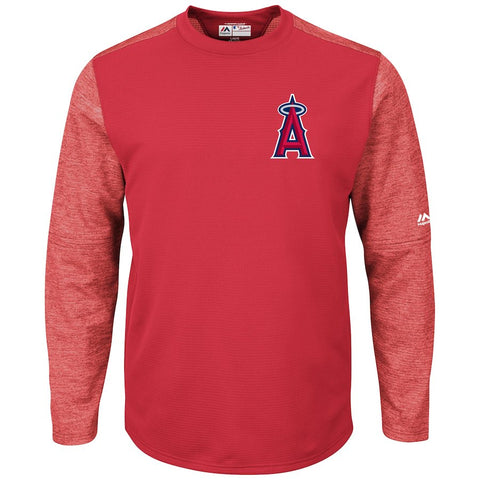 Los Angeles Angels Majestic Authentic Collection On-Field Tech Fleece Therma Base Pullover Sweatshirt - Red