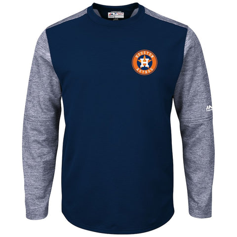 Houston Astros Majestic Authentic Collection On-Field Tech Fleece Therma Base Pullover Sweatshirt - Navy