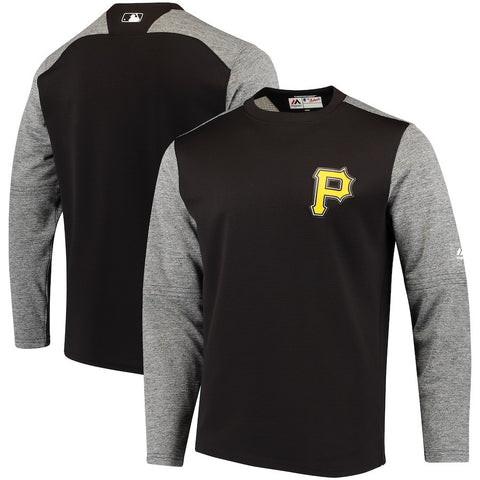 Pittsburgh Pirates Majestic Authentic Collection On-Field Tech Fleece Pullover Sweatshirt - Black