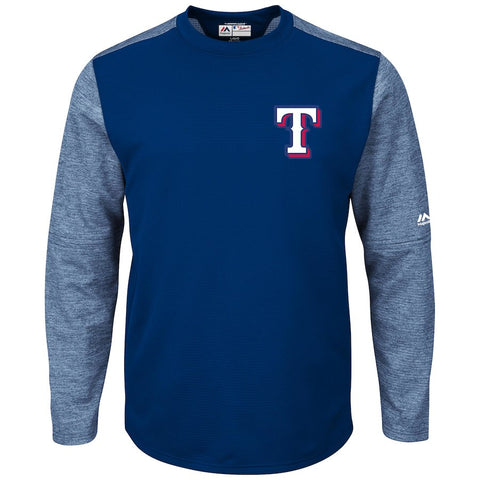 Texas Rangers Majestic Authentic Collection On-Field Tech Fleece Pullover Sweatshirt