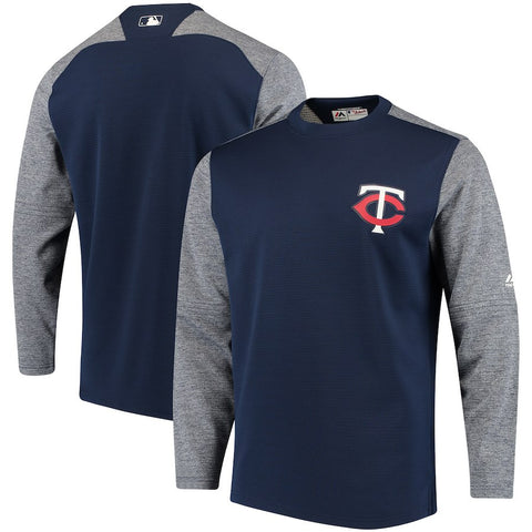 Minnesota Twins Majestic Authentic Collection On-Field Tech Fleece Pullover Sweatshirt - Navy