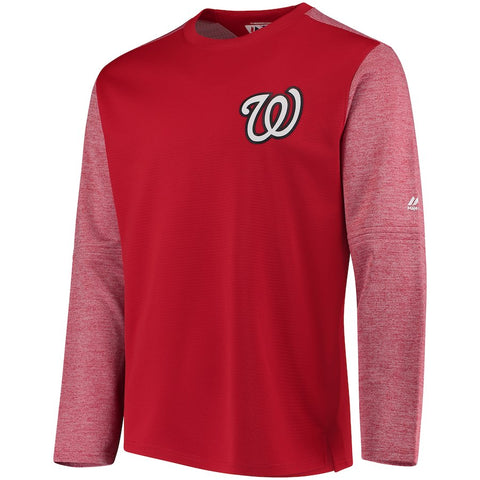 Washington Nationals Majestic Authentic Collection On-Field Tech Fleece Pullover Sweatshirt - Red