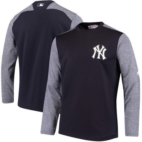 New York Yankees Majestic Authentic Collection On-Field Tech Fleece Pullover Sweatshirt - Navy