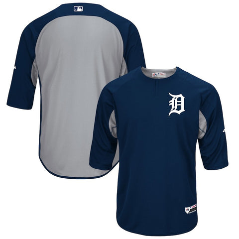 Detroit Tigers Majestic Authentic Collection On-Field 3/4-Sleeve Batting Practice Jersey/Gray