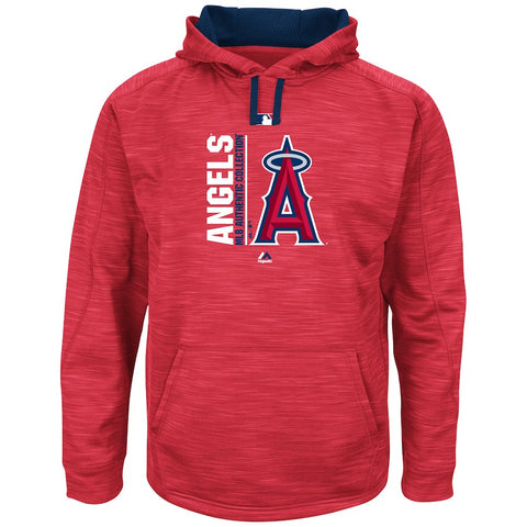 Los Angeles Angels Majestic Authentic Collection Team Icon Streak Fleece Pullover Hoodie - Red/Navy