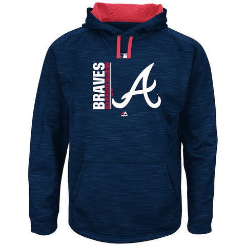 Atlanta Braves Majestic Authentic Collection Team Icon Streak Fleece Pullover Hoodie - Navy/Red