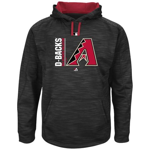 Arizona Diamondbacks Majestic Authentic Collection Team Icon Streak Fleece Pullover Hoodie - Black/Red