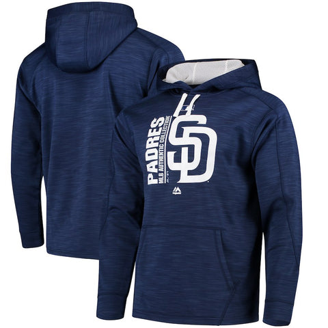 San Diego Padres Majestic Authentic Collection Team Icon Streak Fleece Pullover Hoodie - Navy/White
