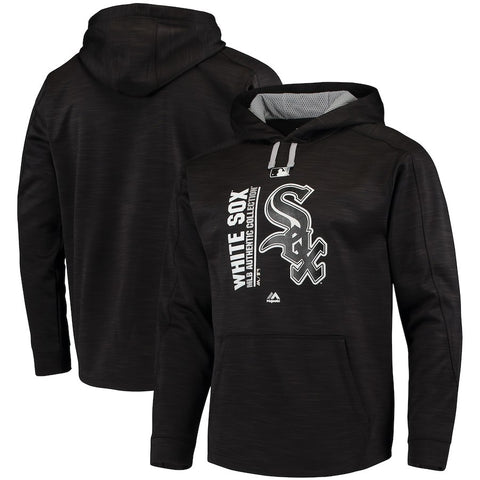 Chicago White Sox Majestic Authentic Collection Team Icon Streak Fleece Pullover Hoodie - Black/Gray