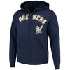 Milwaukee Brewers Majestic Come Back Win Fleece Full-Zip Hoodie - Navy