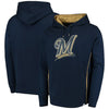 Milwaukee Brewers Majestic Lefty/Righty Pullover Hoodie - Navy