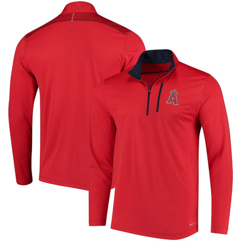 Los Angeles Angels Majestic Half-Zip Pullover Top - Red
