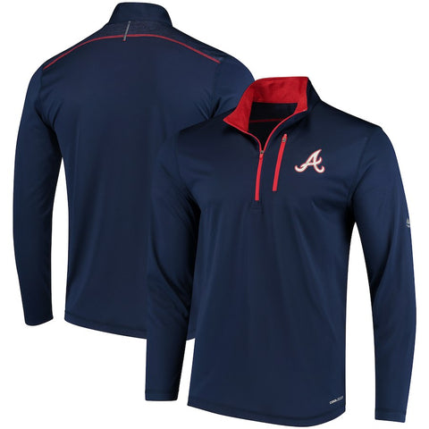 Atlanta Braves Majestic Half-Zip Pullover Top - Navy