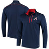 Atlanta Braves Majestic Half-Zip Pullover Top - Navy