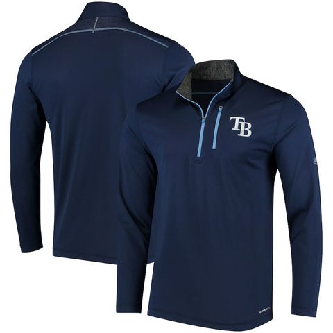 Tampa Bay Rays Majestic Half-Zip Pullover Top - Navy