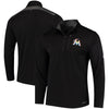 Miami Marlins Majestic Half-Zip Pullover Top - Black