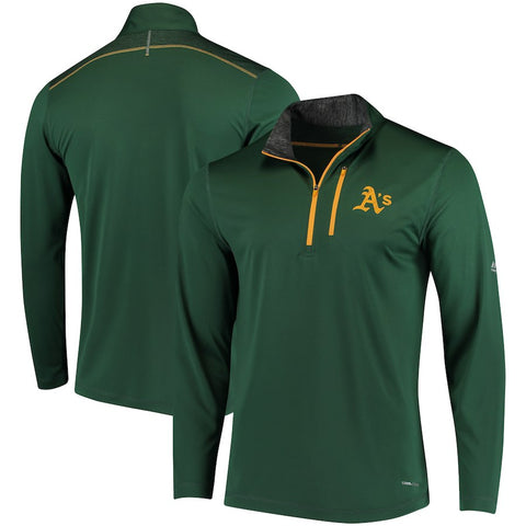 Oakland Athletics Majestic Half-Zip Pullover Top - Green