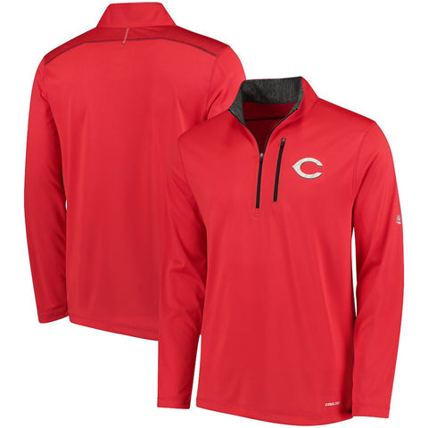 Cincinnati Reds Majestic Half-Zip Pullover Top - Red