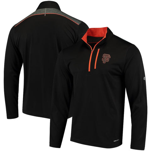 San Francisco Giants Majestic Half-Zip Pullover Top - Black