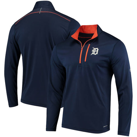 Detroit Tigers Majestic Half-Zip Pullover Top - Navy