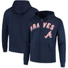 Atlanta Braves Majestic Come Back Win Fleece Full-Zip Hoodie - Navy