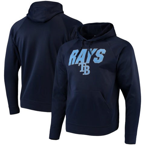 Tampa Bay Rays Majestic Synthetic Fleece Pullover Hoodie - Navy