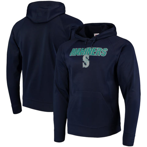 Seattle Mariners Majestic Synthetic Fleece Pullover Hoodie - Navy