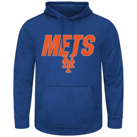 New York Mets Majestic Synthetic Fleece Pullover Hoodie - Royal