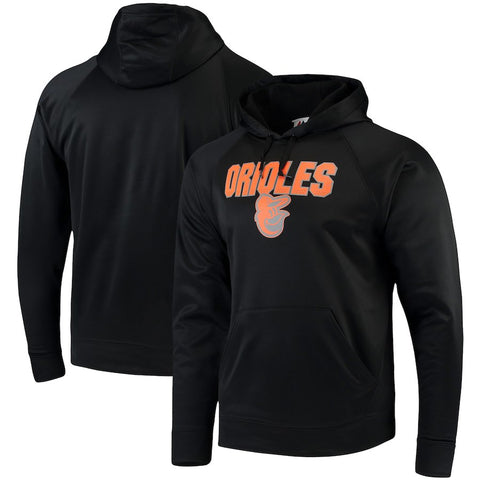 Baltimore Orioles Majestic Synthetic Fleece Pullover Hoodie - Black