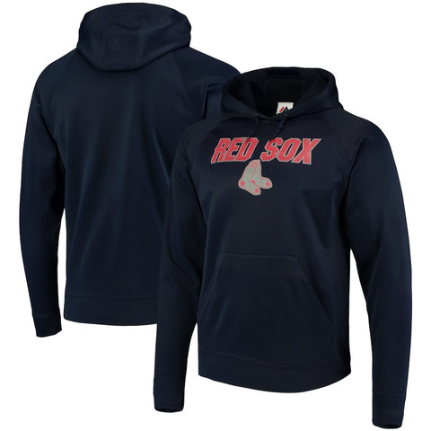 Boston Red Sox Majestic Synthetic Fleece Pullover Hoodie - Navy