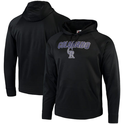 Colorado Rockies Majestic Synthetic Fleece Pullover Hoodie - Black