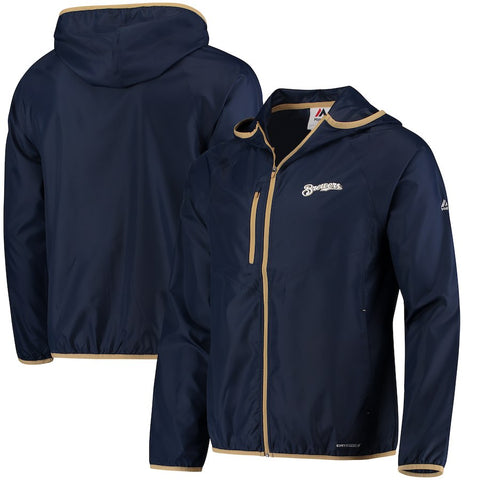Milwaukee Brewers Majestic Weakness is a Choice Full-Zip Jacket - Navy