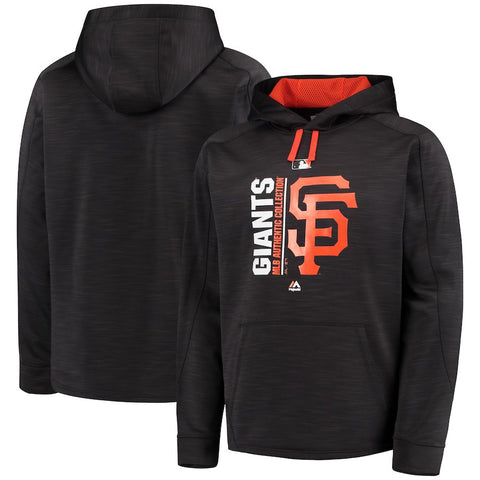 San Francisco Giants Majestic Authentic Collection Team Icon Streak Fleece Pullover Hoodie - Black/Orange