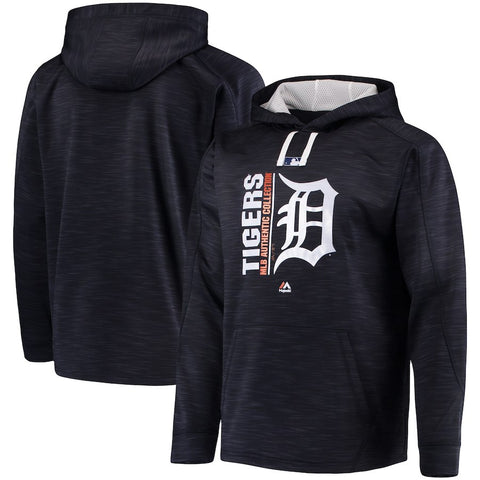 Detroit Tigers Majestic Authentic Collection Team Icon Streak Fleece Pullover Hoodie - Navy/White
