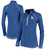 Los Angeles Dodgers Majestic Women's Don't Stop Trying Cool Base Half-Zip Pullover Jacket - Royal